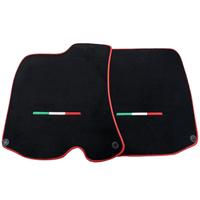 Black Floor Mats for Ferrari Roma (2021-2024) Italian Edition with Red Trim - AutoWin