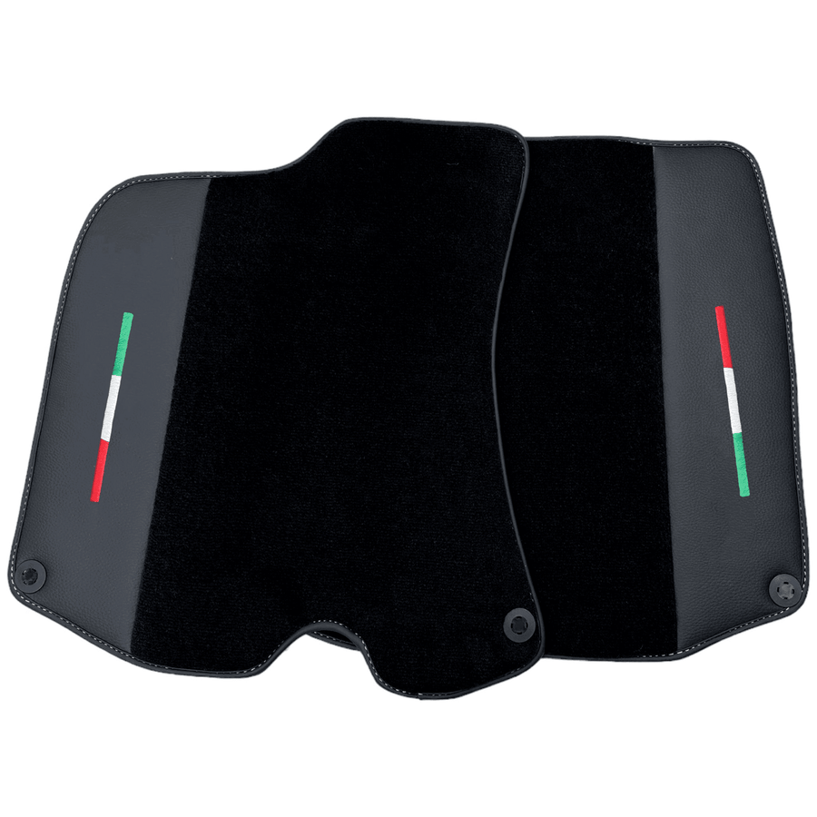Black Floor Mats for Ferrari Portofino (2018-2023) with Leather - AutoWin