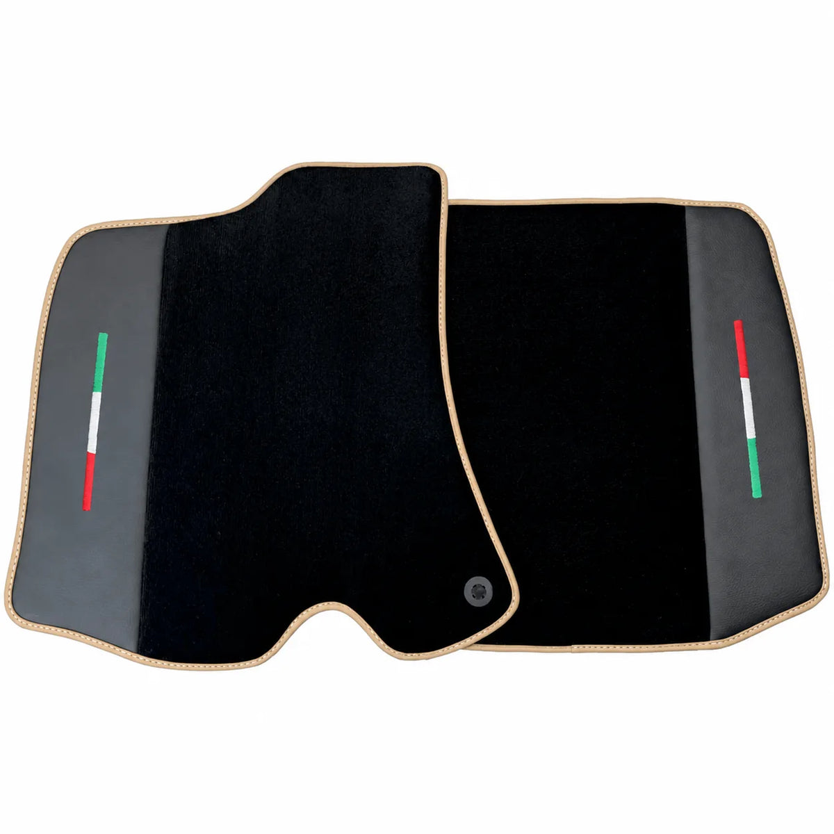Black Floor Mats for Ferrari Roma (2021-2027) with Leather