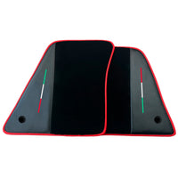 Black Floor Mats for Ferrari SF90 Stradale (2019-2024) with Carbon Fiber | Red Trim - AutoWin