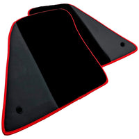 Black Floor Mats for Ferrari SF90 Stradale (2019-2024) with Leather and Red Trim