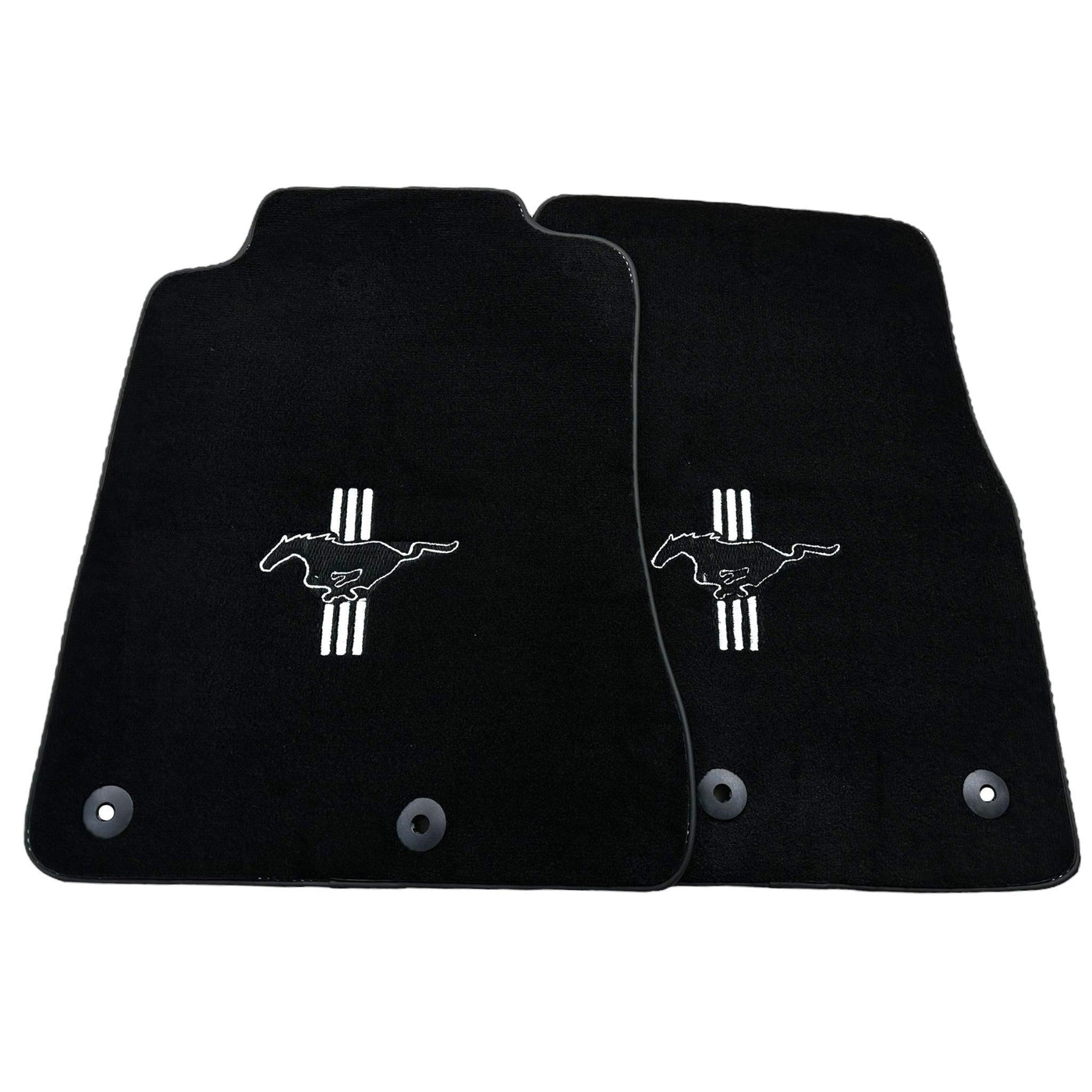 Black Floor Mats For Ford Mustang V FL (2011-2014) With Pony - AutoWin