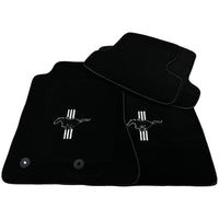 Black Floor Mats For Ford Mustang VI (2015-2023) With Pony - AutoWin