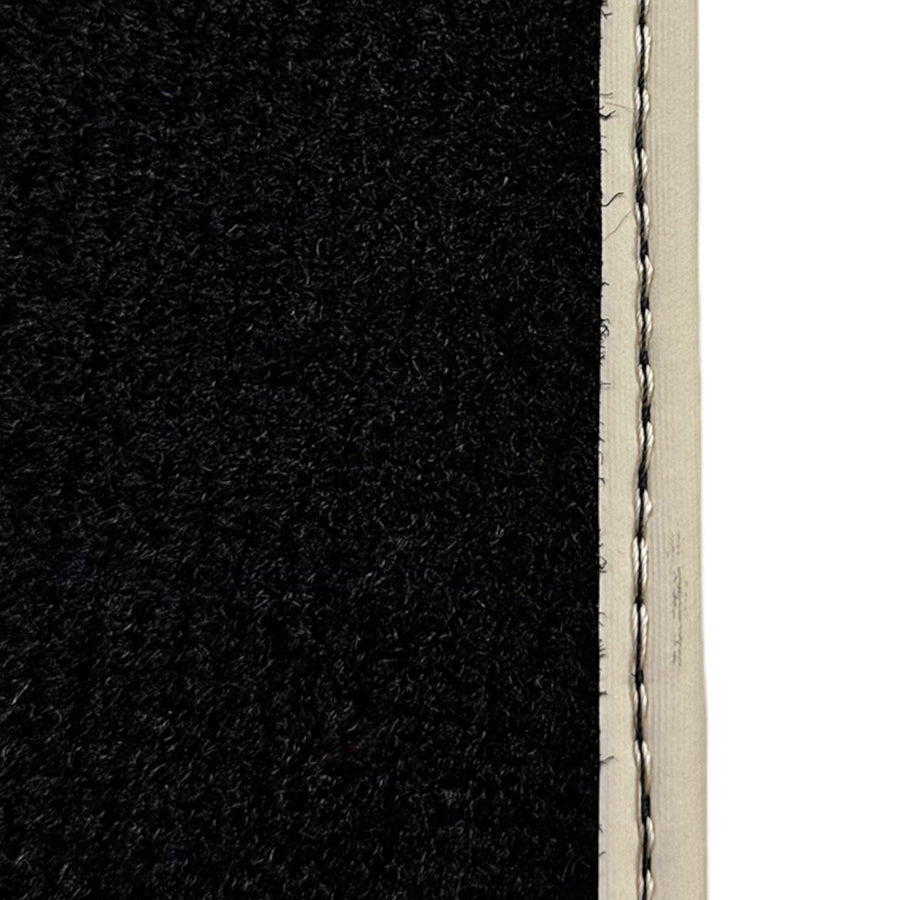 Black Floor Mats For Kia Sportage (1994-2002) ER56 Design | Beige Trim - AutoWin