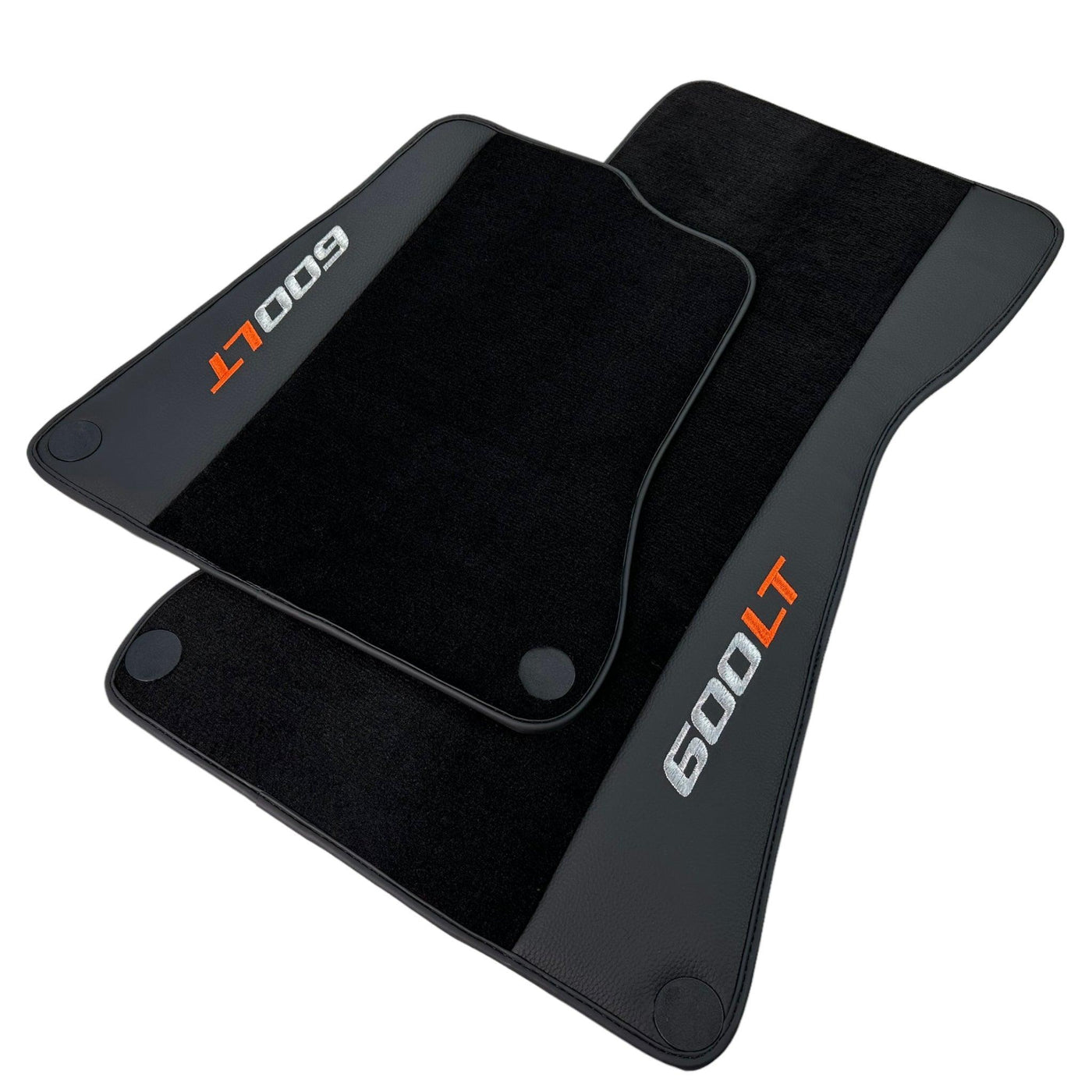 Black Floor Mats for McLaren 600 LT (2018-2020) With Leather - AutoWin