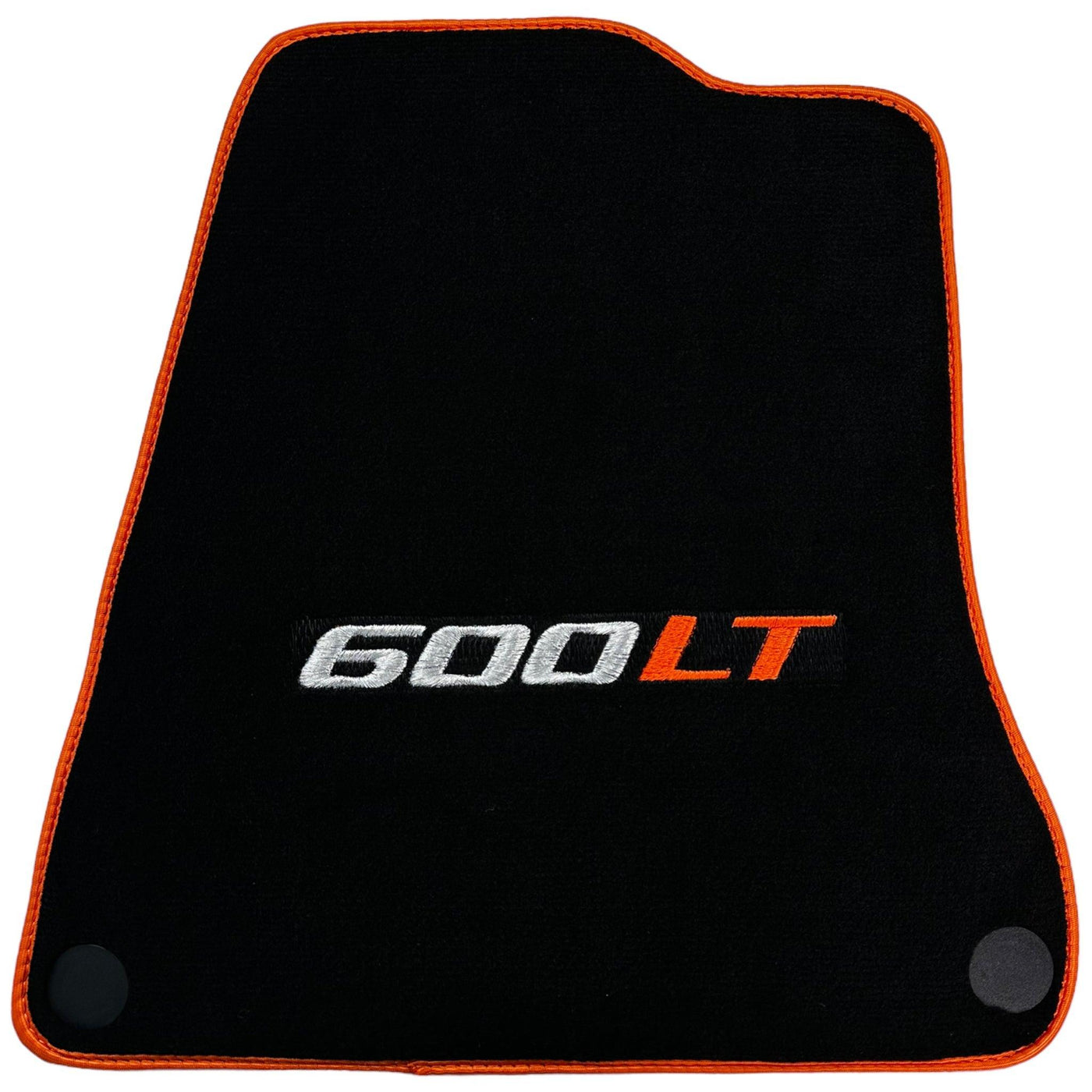 Black Floor Mats for McLaren 600 LT (2018-2020) With Orange Trim - AutoWin
