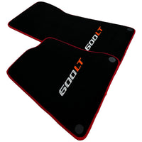 Black Floor Mats for McLaren 600 LT (2018-2020) With Red Trim - AutoWin