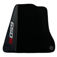 Black Floor Mats For McLaren 650S Black Tailored With Carbon Leather - AutoWin