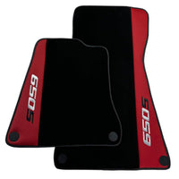 Black Floor Mats For McLaren 650S Black Tailored With Red Leather - AutoWin