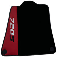 Black Floor Mats For McLaren 720S (2017-2021) With Red Leather - AutoWin