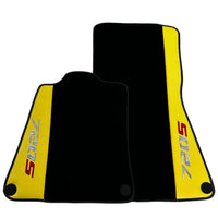 Black Floor Mats For McLaren 720S Year 2017-2021 With Yellow Leather - AutoWin
