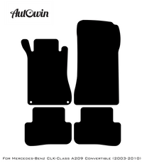 Black Floor Mats For Mercedes Benz CLK-Class A209 Convertible (2003-2010) | Limited Edition - AutoWin