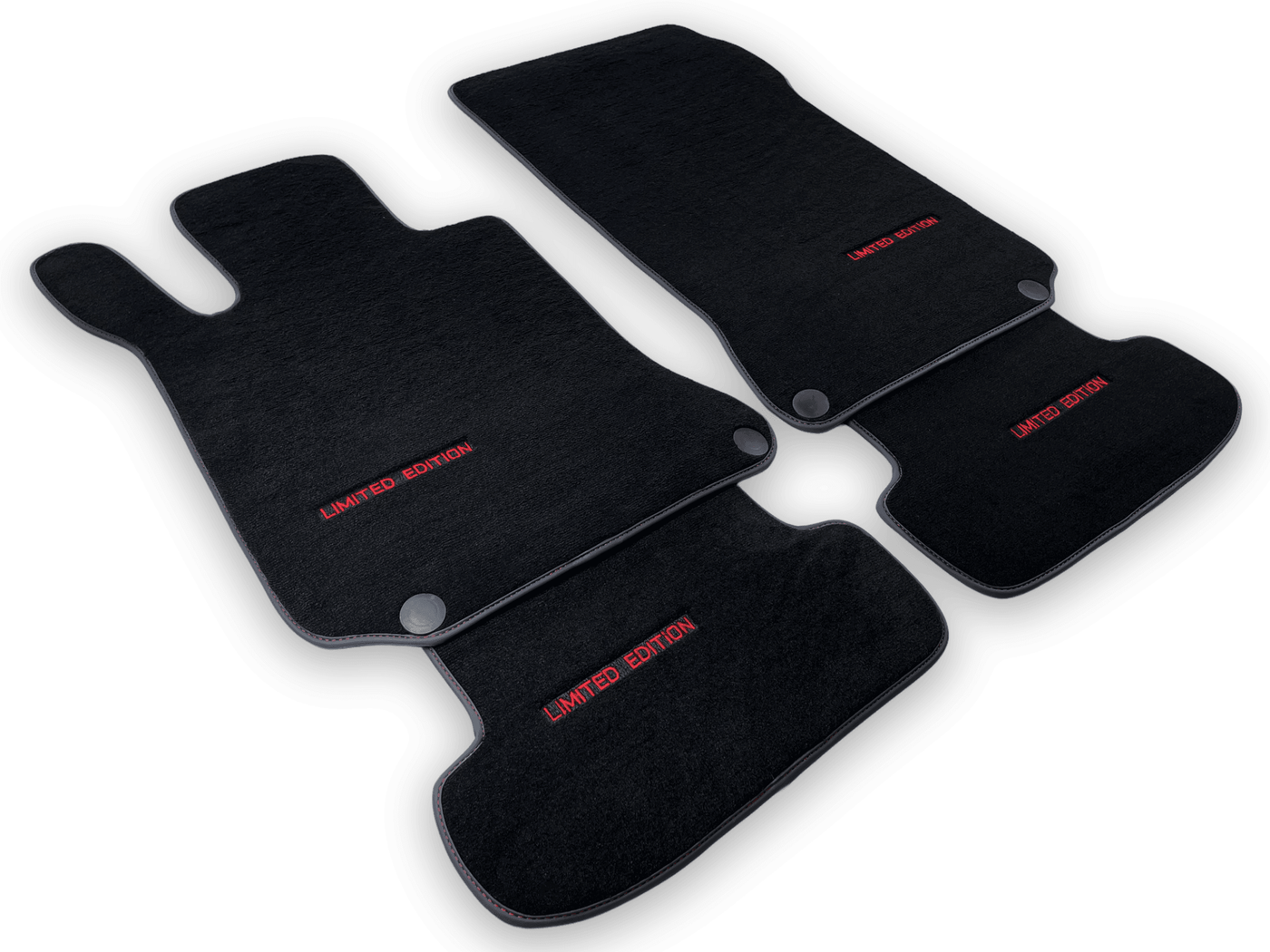 Black Floor Mats For Mercedes Benz CLK-Class A209 Convertible (2003-2010) | Limited Edition - AutoWin