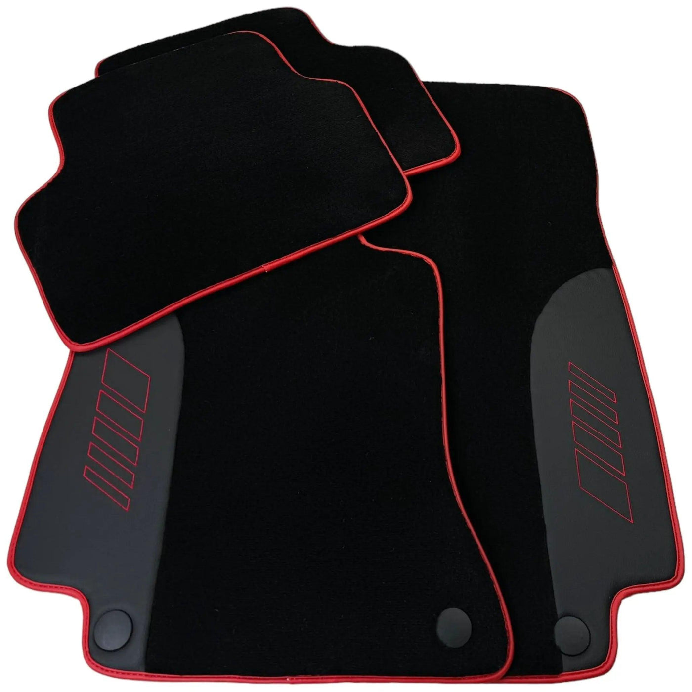 Black Floor Mats for Mercedes Benz E-Class W213 Sedan (2020-2023) Hybrid | Red Trim - AutoWin