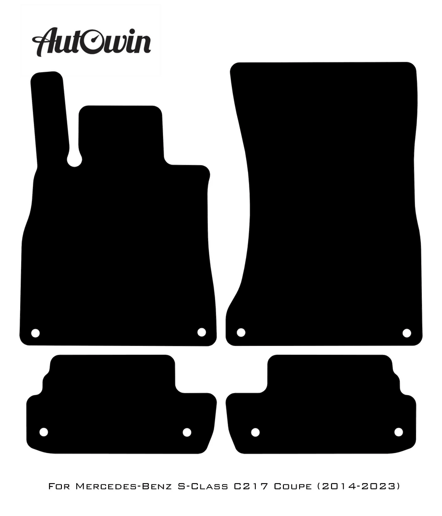 Black Floor Mats For Mercedes Benz S-Class C217 Coupe (2014-2023) | Limited Edition - AutoWin