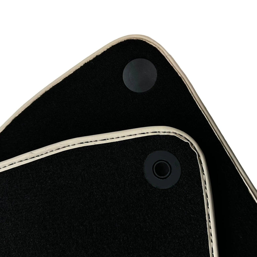 Black Floor Mats For Mercedes-Benz SLC-Class R172 (2016-2023) Beige Trim - AutoWin