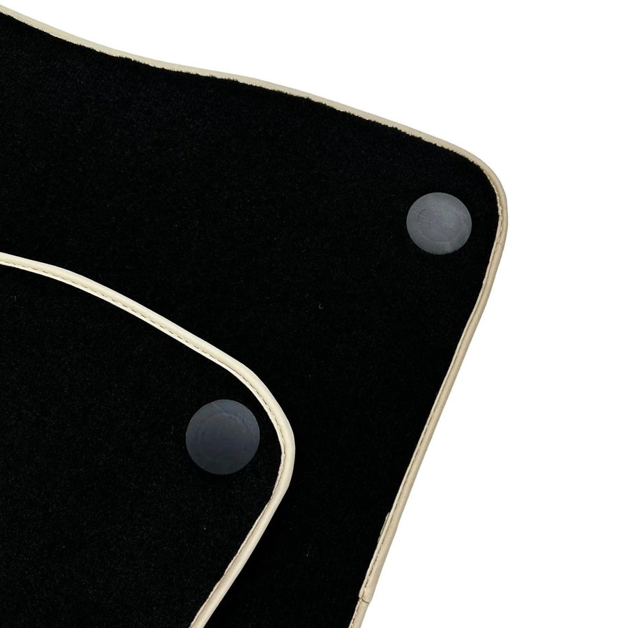 Black Floor Mats For Mercedes-Benz SLC-Class R172 (2016-2023) Beige Trim - AutoWin