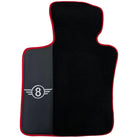 Black Floor Mats for Mini Cabrio R57 Convertible (2009-2016) With Leather | Red Trim - AutoWin