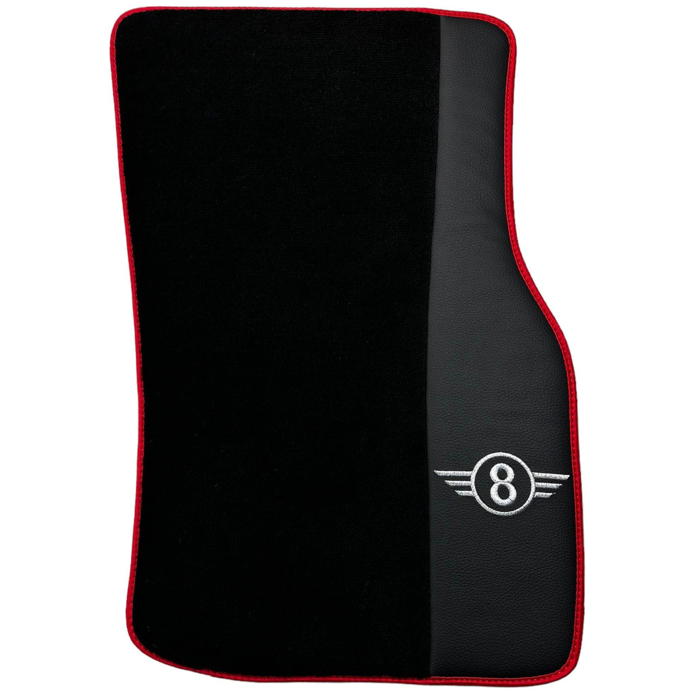 Black Floor Mats for Mini Cooper F56 (2013-2022) with Leather and Red Trim - AutoWin