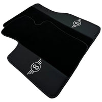 Black Floor Mats for Mini Cooper F56 (2013-2022) with Leather - AutoWin