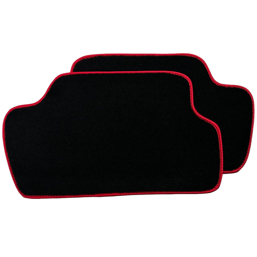 Black Floor Mats for Mini Cooper / One F55 5-doors (2015-2023) With Leather | Red Trim - AutoWin