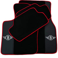 Black Floor Mats for Mini Cooper / One R50 (2001-2007) With Leather | Red Trim - AutoWin