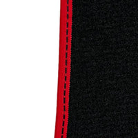 Black Floor Mats For Mitsubishi Pajero III (2000-2004) ER56 Design with Red Trim - AutoWin