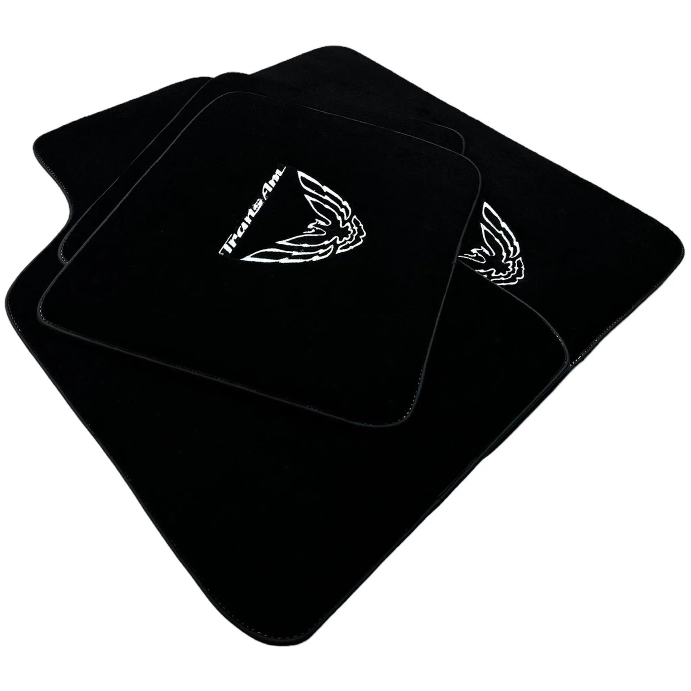 Black Floor Mats for Pontiac FireBird (1970-1981) with Trans Am Logo - AutoWin