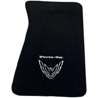 Black Floor Mats for Pontiac FireBird (1970-1981) with Trans Am Logo - AutoWin