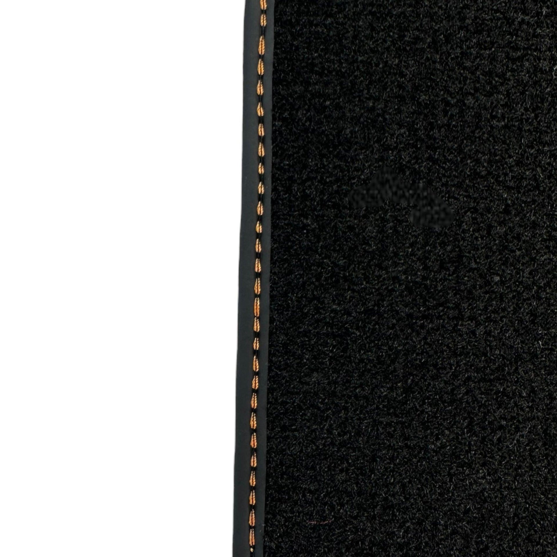 Black Floor Mats for Porsche 911 - 992 (2019-2024) Orange Alcantara ER56 Design - AutoWin