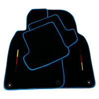 Black Floor Mats for Porsche 911 - 992 (2019-2024) with Blue Trim - AutoWin