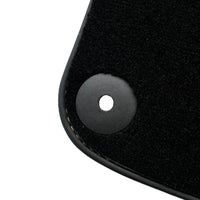 Black Floor Mats for Porsche Cayenne (2003-2010) with Orange Alcantara Leather ER56 Design - AutoWin