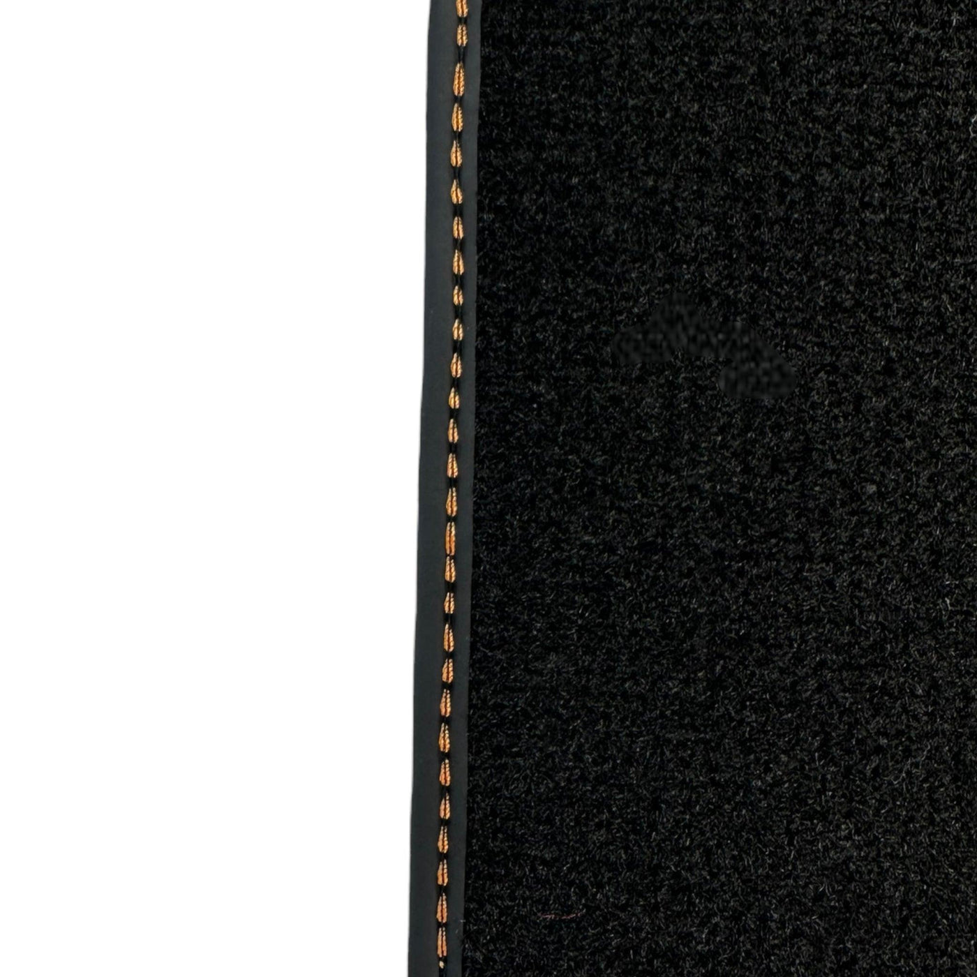 Black Floor Mats for Porsche Cayenne (2010-2018) with Orange Alcantara Leather ER56 Design - AutoWin