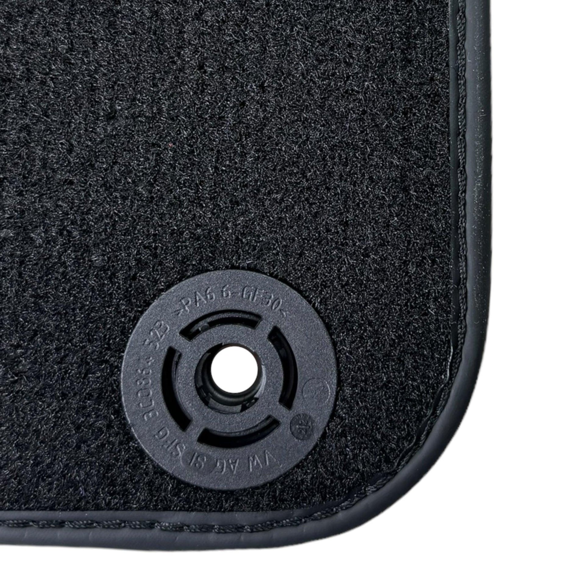 Black Floor Mats for Porsche Macan (2014-2023) with Bordeaux Nappa Leather | ER56 Design - AutoWin
