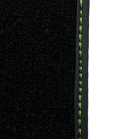 Black Floor Mats for Porsche Macan (2014-2023) with Green Leather ER56 Design - AutoWin
