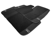 Black Floor Mats For Rolls Royce Black Badge Ghost Series II (2021-2024) Fluorescent Logo