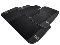 Black Floor Mats For Rolls Royce Black Badge Ghost Series II (2021-2024) Fluorescent Logo