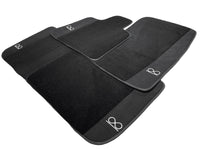 Black Floor Mats For Rolls Royce Black Badge Ghost Series II (2021-2024) Fluorescent Logo