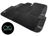 Black Floor Mats For Rolls Royce Black Badge Ghost Series II (2021-2024) Fluorescent Logo