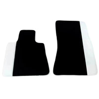 Black Floor Mats for Rolls Royce Cullinan 2018-2025 with White Leather | White Trim