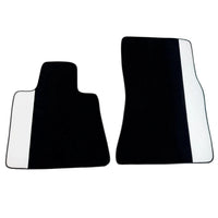Black Floor Mats for Rolls Royce Dawn (2016-2023) with White Leather