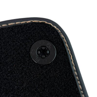 Black Floor Mats for Rolls Royce Ghost Series I (2010–2020) with Golden Leather