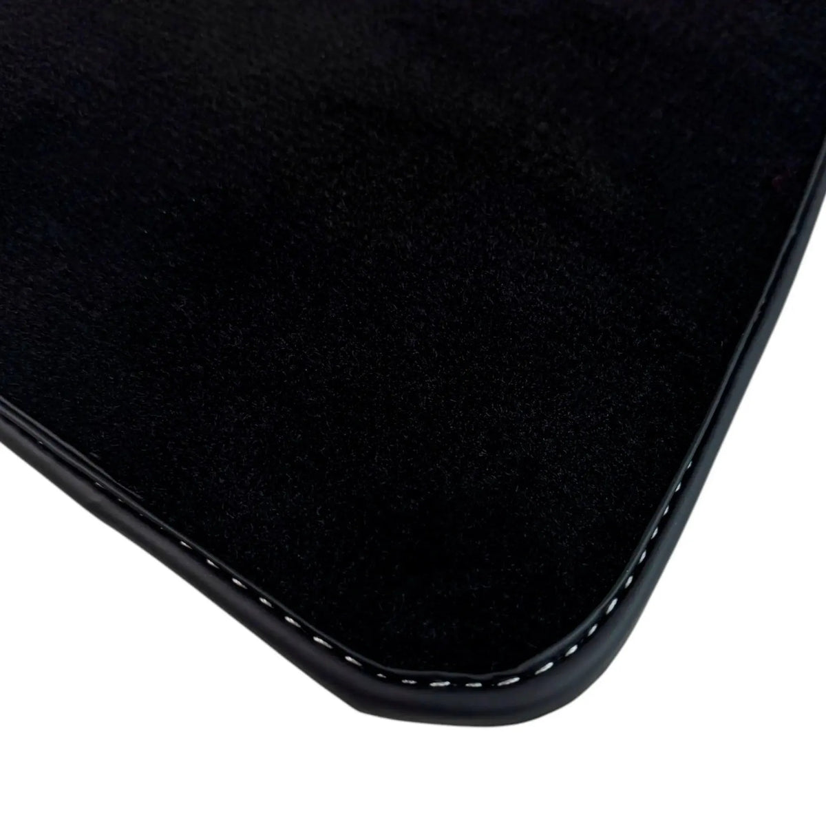 Black Floor Mats for Rolls Royce Ghost Series II (2021–2024) with White Leather