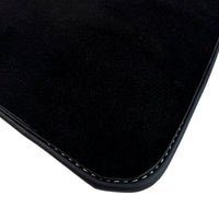 Black Floor Mats for Rolls Royce Ghost Series II (2021–2024) with White Leather