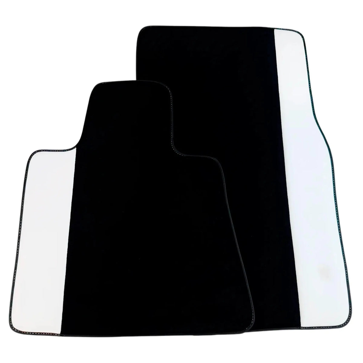 Black Floor Mats for Rolls Royce Ghost Series II (2021–2024) with White Leather
