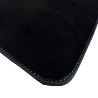 Black Floor Mats for Rolls Royce Ghost Series II (2021–2024) with White Leather