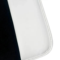 Black Floor Mats for Rolls Royce Ghost Series II (2021-2024) with White Leather | White Trim