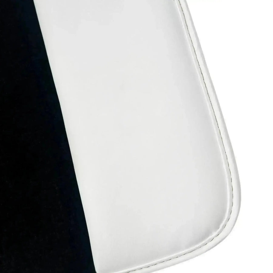 Black Floor Mats for Rolls Royce Ghost Series II (2021-2024) with White Leather | White Trim
