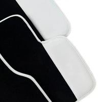 Black Floor Mats for Rolls Royce Ghost Series II (2021-2024) with White Leather | White Trim