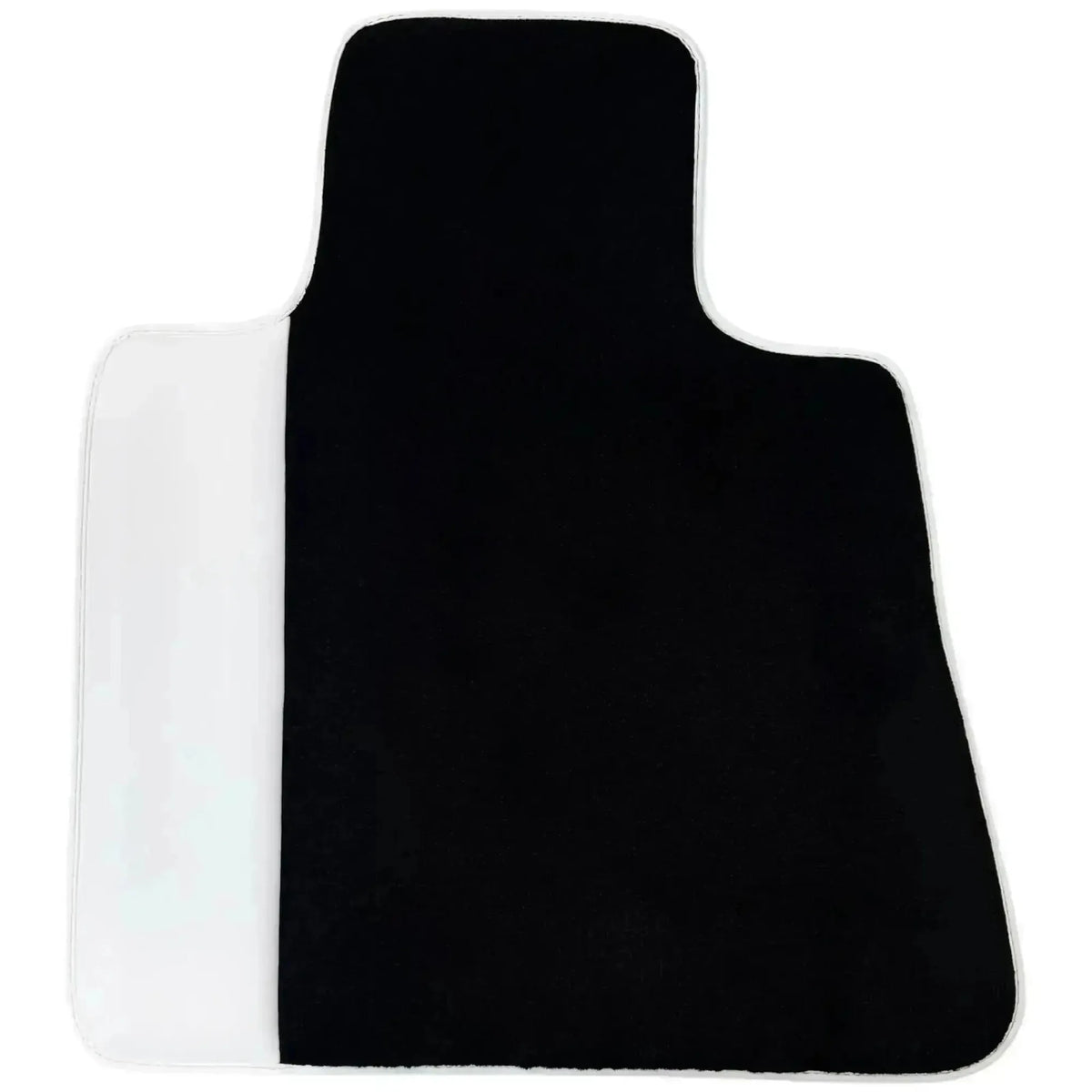 Black Floor Mats for Rolls Royce Ghost Series II (2021-2024) with White Leather | White Trim